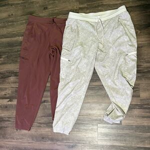TWO PAIRS Athleta Venture Pant 7 Pocket Jogger Size 14
